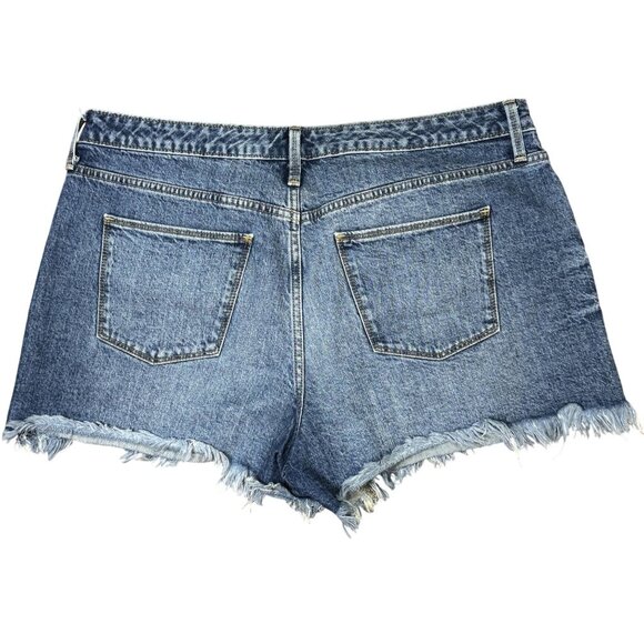 Universal Thread High Rise Shortie Women's 16/33 R Blue Denim Frayed Hem - Picture 2 of 8